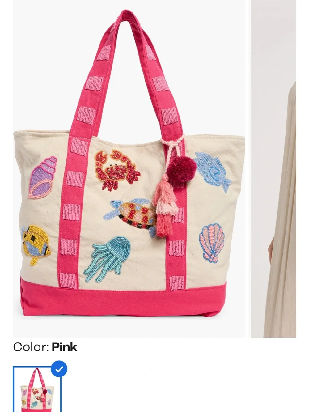 NWT SOL and MER large beaded tote bag.